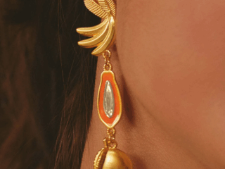 Γυναικεία Σκουλαρίκια Mango Banana από Ανοξείδωτο Ατσάλι Επιχρυσωμένα 18Κ