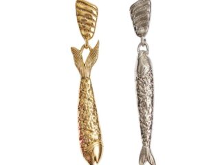 Γυναικεία Σκουλαρίκια Mix Metal Fish από Ανοξείδωτο Ατσάλι Χρυσό-Ασημί