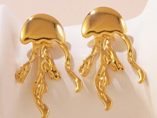 Γυναικεία Σκουλαρίκια Jellyfish από Ανοξείδωτο Ατσάλι Επιχρυσωμένα