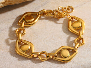 Γυναικείο Βραχιόλι Gold Eye από Ανοξείδωτο Ατσάλι Επιχρυσωμένο 18K