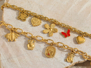 Γυναικείο Βραχιόλι Vintage Charms Rose από Ανοξείδωτο Ατσάλι Επιχρυσωμένο 18K