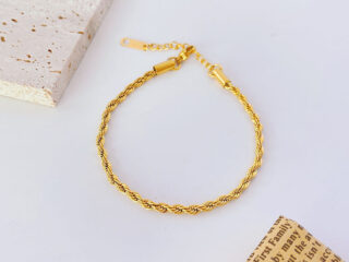 Γυναικείο Βραχιόλι Simple Rope Chain από Ανοξείδωτο Ατσάλι Επιχρυσωμένο 18K