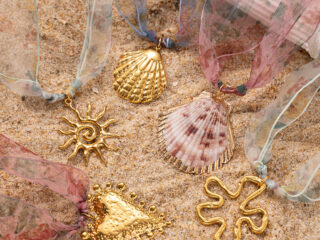 Γυναικείο Κολιέ Oceanic Silk από Ανοξείδωτο Ατσάλι σε Floral Μαντήλι