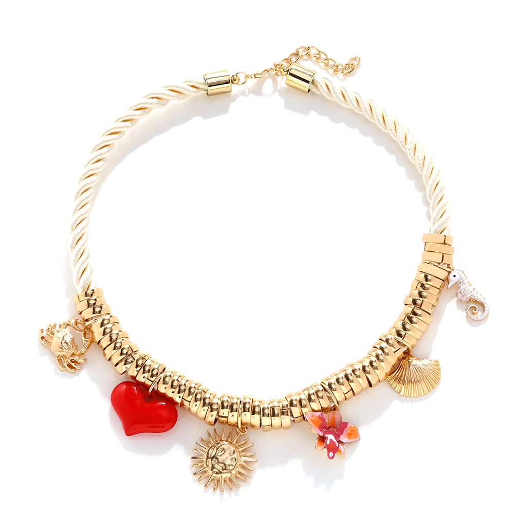 Γυναικείο Κολιέ Statement Chunky Charms σε Σχοινί Γυναικείο Κολιέ Statement Chunky Charms σε Σχοινί