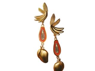 Γυναικεία Σκουλαρίκια Mango Banana από Ανοξείδωτο Ατσάλι Επιχρυσωμένα 18Κ