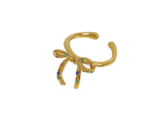 Γυναικείο Δαχτυλίδι Φιόγκος από Ανοξείδωτο Ατσάλι Επιχρυσωμένο