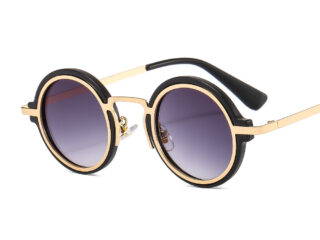 Γυναικεία Γυαλιά Ηλίου Golden Tea Στρογγυλά Ντεγκραντέ Μαύρα