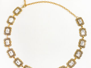 Γυναικεία Ζώνη Μεταλλική Αλυσίδα Vintage με Στρας σε Χρυσό