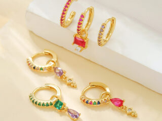 Γυναικεία Σκουλαρίκια Σετ Spectrum Επιχρυσωμένα 18K με Zircon