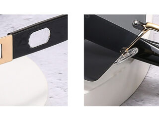 Γυναικεία Γυαλιά Ηλίου Τετράγωνα Rimless Μεγάλα Μαύρα