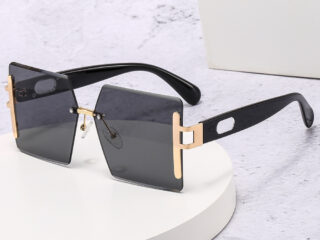 Γυναικεία Γυαλιά Ηλίου Τετράγωνα Rimless Μεγάλα Μαύρα