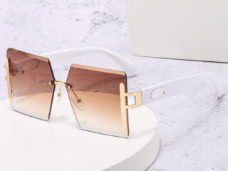 Γυναικεία Γυαλιά Ηλίου Τετράγωνα Rimless Μεγάλα Λευκά