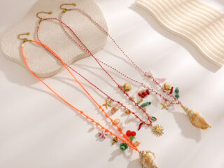 Γυναικεία Αλυσίδα Μέσης Κοιλιάς Sun σε Κορδόνι με Κοχύλια και Charms από Ανοξείδωτο Ατσάλι