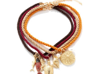 Γυναικείο Κολιέ Κορδόνι Oceanic σε Διάφορα Χρώματα με Καλοκαιρινά Pendants