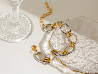 Γυναικείο Βραχιόλι Αλυσίδα Mixed Metal από Ανοξείδωτο Ατσάλι σε Χρυσό-Ασημί