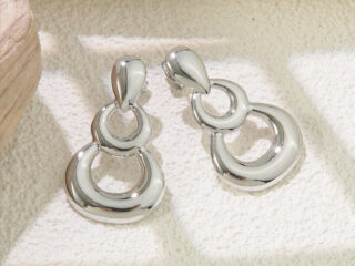 Γυναικεία Σκουλαρίκια Silver Twins από Ανοξείδωτο Ατσάλι Ασημί