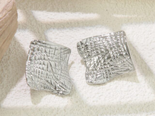 Γυναικεία Σκουλαρίκια Silver Petals από Ανοξείδωτο Ατσάλι Ασημί