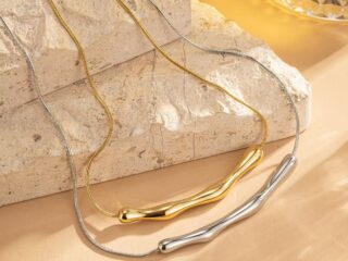 Γυναικείο Κολιέ Silver Fluid Bar από Ανοξείδωτο Ατσάλι Ασημί