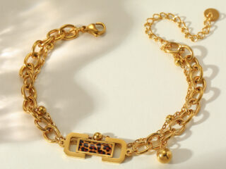 Γυναικείο Βραχιόλι Leopard Dreams από Ανοξείδωτο Ατσάλι Επιχρυσωμένο 18Κ