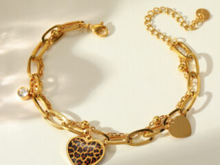 Γυναικείο Βραχιόλι Wild Heart από Ανοξείδωτο Ατσάλι Επιχρυσωμένο 18Κ