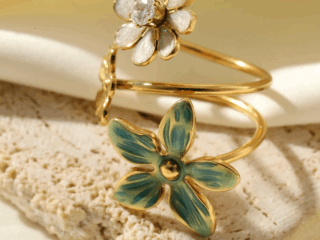 Γυναικείο Δαχτυλίδι Floral Fantasy από Ανοξείδωτο Ατσάλι Επιχρυσωμένο 18Κ Προσαρμόσιμο