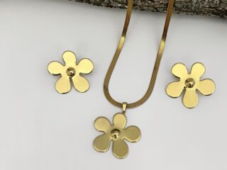 Γυναικείο Σετ Κολιέ - Σκουλαρίκια Daisy Glow από Ανοξείδωτο Ατσάλι Χρυσό