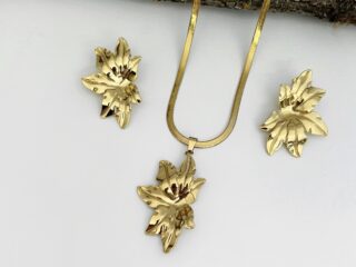 Γυναικείο Σετ Κολιέ - Σκουλαρίκια Golden Ivyαπό Ανοξείδωτο Ατσάλι Χρυσό