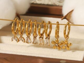 Γυναικεία Σκουλαρίκια Κρίκοι Everyday Glam Hoops από Ανοξείδωτο Ατσάλι Επιχρυσωμένα 18Κ με Zircon