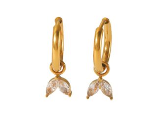 Γυναικεία Σκουλαρίκια Κρίκοι Everyday Glam Hoops από Ανοξείδωτο Ατσάλι Επιχρυσωμένα 18Κ με Zircon