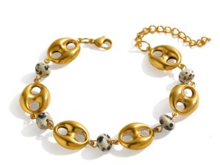 Γυναικείο Βραχιόλι Puffy Mariner Chain από Ανοξείδωτο Ατσάλι Επιχρυσωμένο 18K