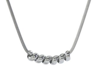 Γυναικείο Μακρύ Κολιέ Ασημί Σπιράλ από Ανοξείδωτο Ατσάλι