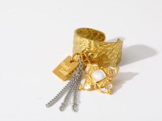 Γυναικείο Δαχτυλίδι Charm Rock Ring από Ανοξείδωτο Ατσάλι Επιχρυσωμένο 18Κ Προσαρμόσιμο