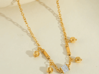 Γυναικείο Κολιέ Orbit Sphere από Ανοξείδωτο Ατσάλι Επιχρυσωμένο 18Κ με Zircon