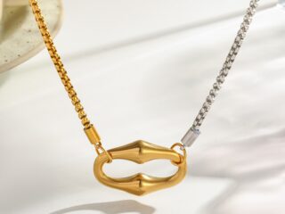 Γυναικείο Κολιέ Mixed Metal Bond από Ανοξείδωτο Ατσάλι Επιχρυσωμένο 18K