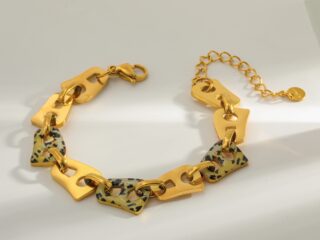 Γυναικείο Βραχιόλι Urban Leopard Link από Ανοξείδωτο Ατσάλι Επιχρυσωμένο 18K Ασύμμετρο