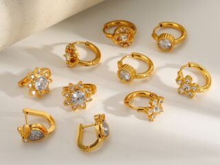 Γυναικεία Σκουλαρίκια Κρίκοι Diamond Glow Hoops από Ανοξείδωτο Ατσάλι Επιχρυσωμένα 18Κ με Zircon