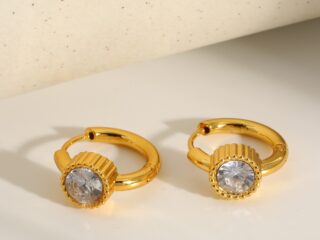 Γυναικεία Σκουλαρίκια Κρίκοι Diamond Glow Hoops από Ανοξείδωτο Ατσάλι Επιχρυσωμένα 18Κ με Zircon