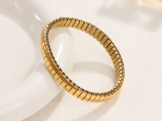 Γυναικείο Ελαστικό Βραχιόλι Golden Rhythm από Ανοξείδωτο Ατσάλι Χρυσό