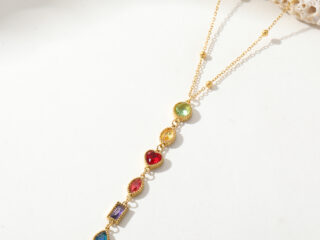 Γυναικείο Κολιέ Iris από Ανοξείδωτο Ατσάλι με Πολύχρωμα Zircon