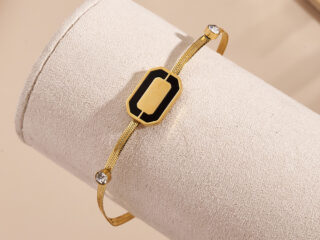 Γυναικείο Βραχιόλι Black Frame από Ανοξείδωτο Ατσάλι Επιχρυσωμένο 18Κ