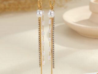 Γυναικεία Σκουλαρίκια Κρίκοι Pearl Harmony από Ανοξείδωτο Ατσάλι Επιχρυσωμένα 18Κ με Πέρλες