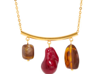 Γυναικείο Μακρύ Κολιέ EarthFire από Ανοξείδωτο Ατσάλι Επιχρυσωμένο 18Κ με Ρητίνη