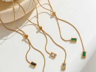 Γυναικείο Κολιέ Crystal Bar από Ανοξείδωτο Ατσάλι Επιχρυσωμένο 18Κ με Zircon