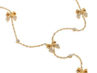 Γυναικείο Κολιέ Darling Bow από Ανοξείδωτο Ατσάλι Επιχρυσωμένο 18Κ με Zircon