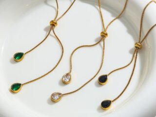 Γυναικείο Κολιέ Crystal Teardrop από Ανοξείδωτο Ατσάλι Επιχρυσωμένο 18Κ με Zircon