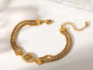 Γυναικείο Βραχιόλι Tree of Life από Ανοξείδωτο Ατσάλι Επιχρυσωμένο 18K με Zircon