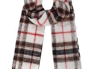 Γυναικείο Ζεστό Χειμερινό Κασκόλ Πορτοκαλί-Καφέ Κάρο