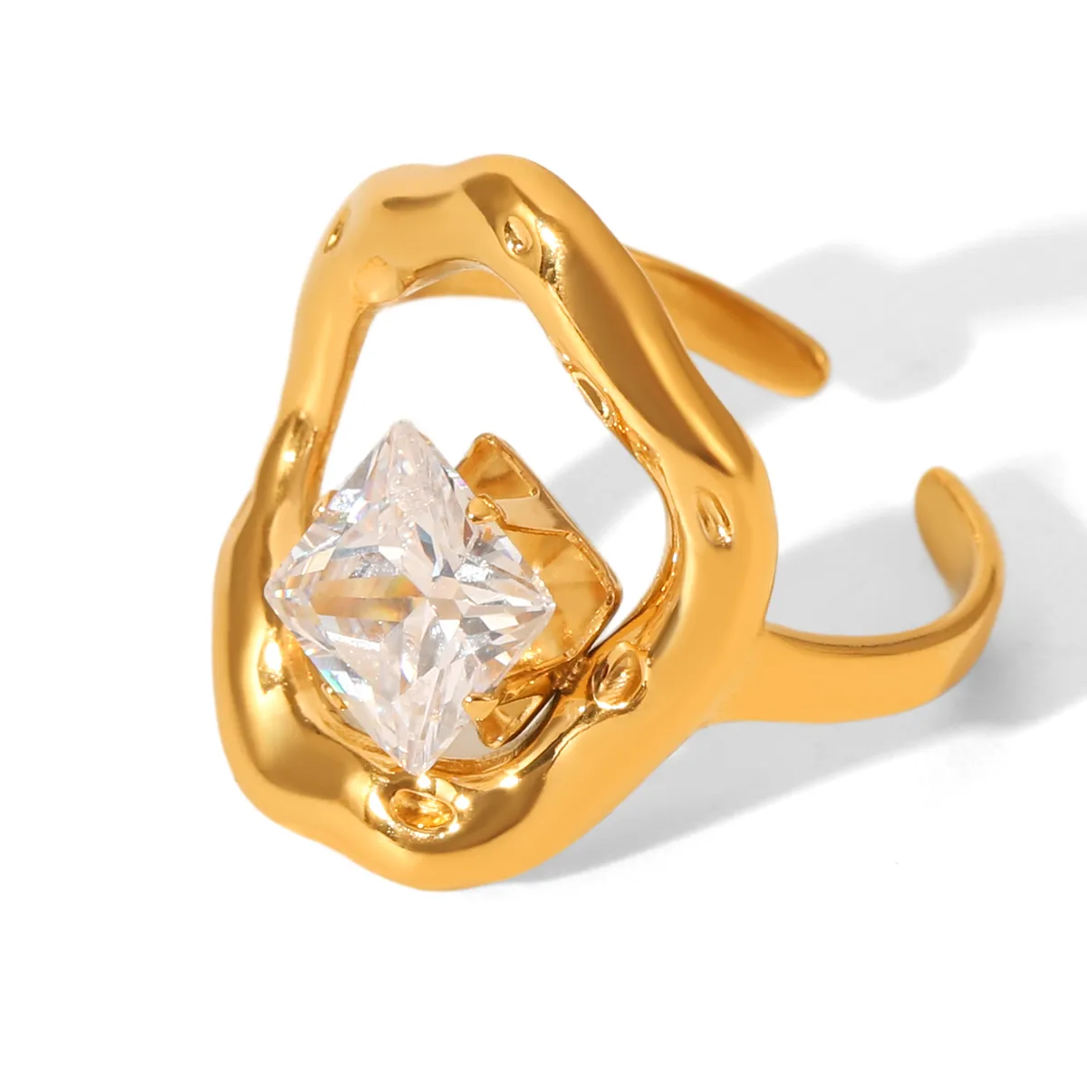 Γυναικείο Δαχτυλίδι Crystal Ring από Ανοξείδωτο Ατσάλι Επιχρυσωμένο 18Κ με Zircon Προσαρμόσιμο Γυναικείο Δαχτυλίδι Crystal Ring από Ανοξείδωτο Ατσάλι Επιχρυσωμένο 18Κ με Zircon Προσαρμόσιμο