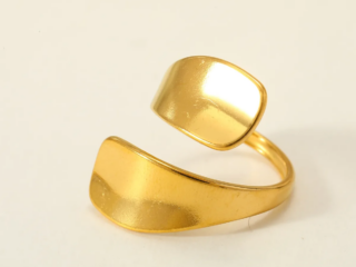 Γυναικείο Δαχτυλίδι Organic Twist από Ανοξείδωτο Ατσάλι Επιχρυσωμένο 18Κ Προσαρμόσιμο