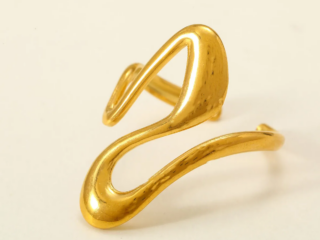 Γυναικείο Δαχτυλίδι Sculpted από Ανοξείδωτο Ατσάλι Επιχρυσωμένο 18Κ Προσαρμόσιμο